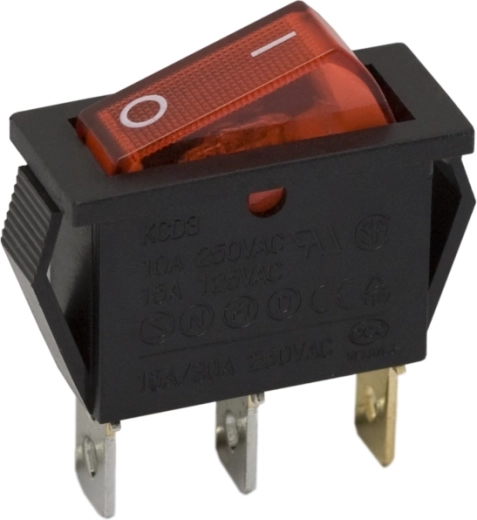 Rocker switch with red LED backlight
