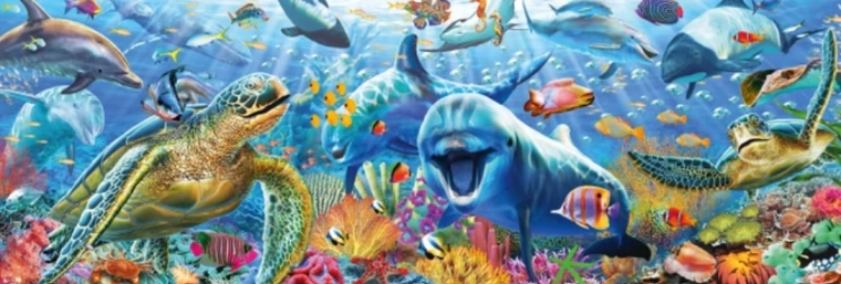 Panoramske puzzle Morski život 150 dijelova