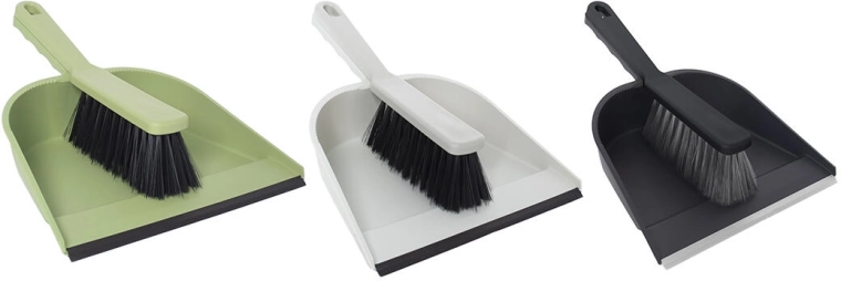 Metlica i lopatica s gumenim rubom – plastični set, mješavina boja