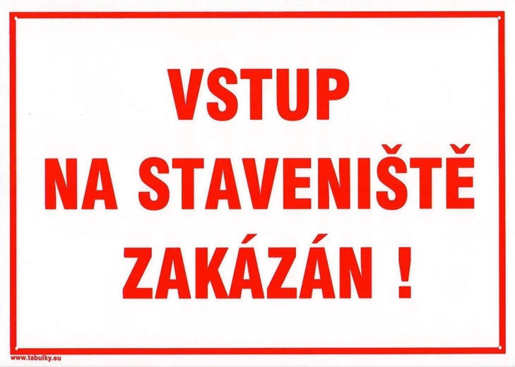 Sigurnosna tabla – zabranjen ulaz na gradilište, A4 plast 210 × 297 mm