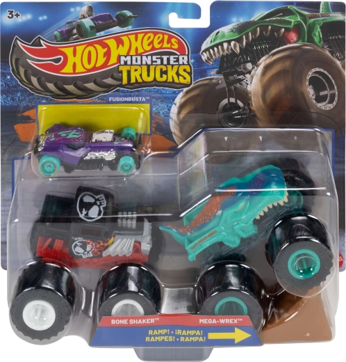 Mattel Hot Wheels Monster Trucks set 2 monster trucka s rampom i autićem Hot Wheels