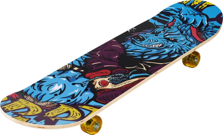Skateboard Street Wolf 31" – plavi vuk graffiti