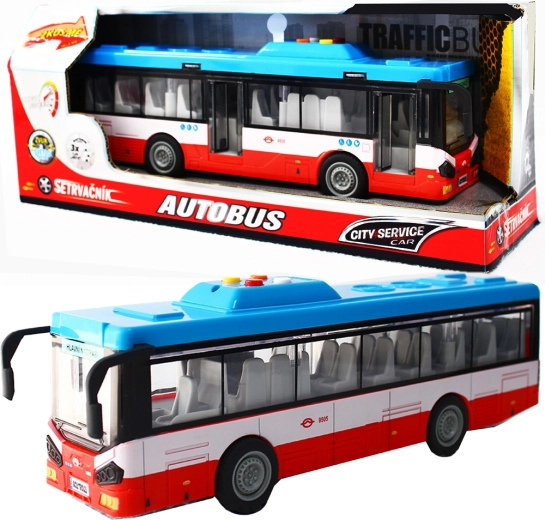 Gradski autobus na inerciju sa svjetlima i zvukovima – crveni