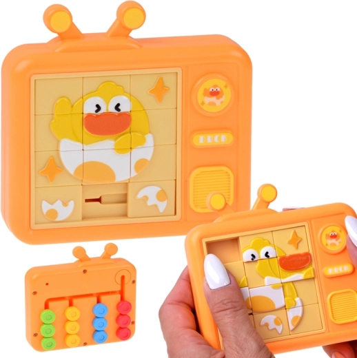 Double-sided sensory puzzle chick – sliding puzzle and colorful maze - 1 piece