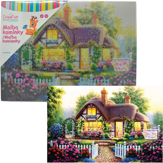 Dijamantno slikanje cvjetna kućica 30 × 40 cm
