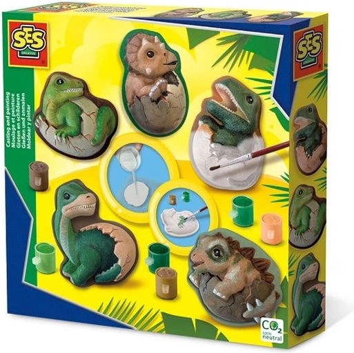 SES Creative gipsani odljevi i boje – dinosauri iz jaja