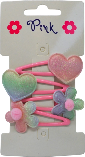 Ukosnice za djevojčice – cvijet i srce, set 4 kom