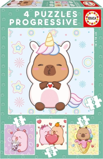 Puzzle EDUCA CapyFun 4u1 (6, 9, 12, 16 dijelova)