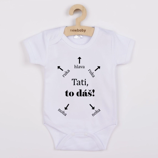 Dječji bodi s printom New Baby Tati, ti to možeš! – kratki rukav