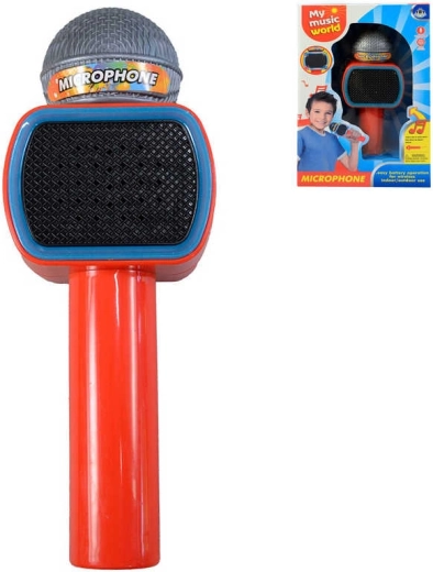 Children's karaoke microphone with LED light, battery-powered, red - 1 piece