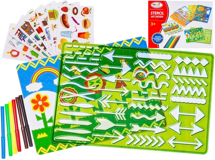 Creative set of drawing pattern stencils with markers (spirograph) - 1 piece