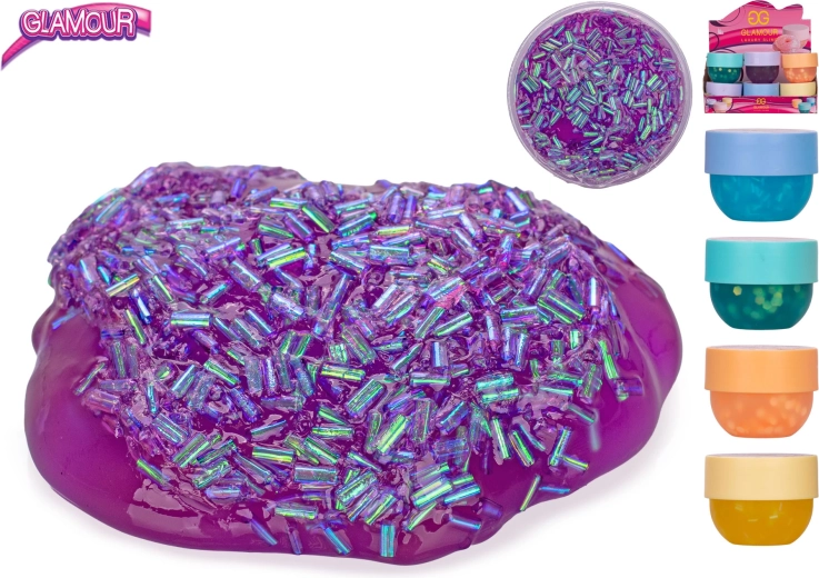 Glamour crystal slime in a tub 160 ml (mix of 6 colors)