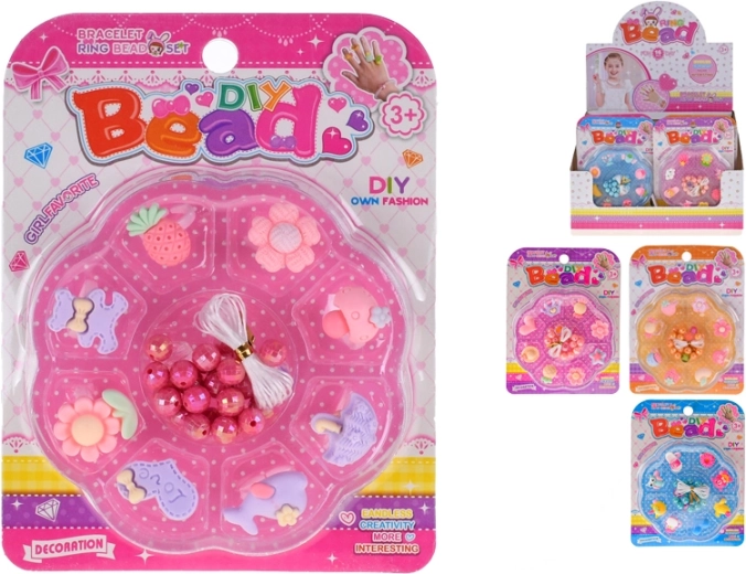 Perlice za nizanje s prstenovima – 4 boje, 16 kom