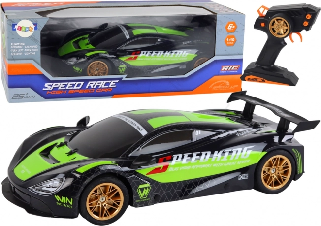 RC sportski automobil 1:10 zeleno‑crni s LED i 2,4 GHz