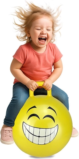 HoppyDoo Smile Hopper Ball Yellow 45 cm with Pump