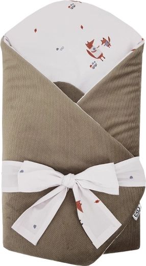 Eko pamučna podloga za povijanje s velvetom i kokosovim umetkom Fox 75 × 75 cm