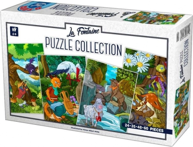Puzzle La Fontaineove basne 4u1 (24, 35, 48, 60 dijelova)