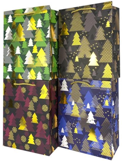 Božićna papirnata poklon-vrećica 32 × 26 × 12 cm (mix motiva)