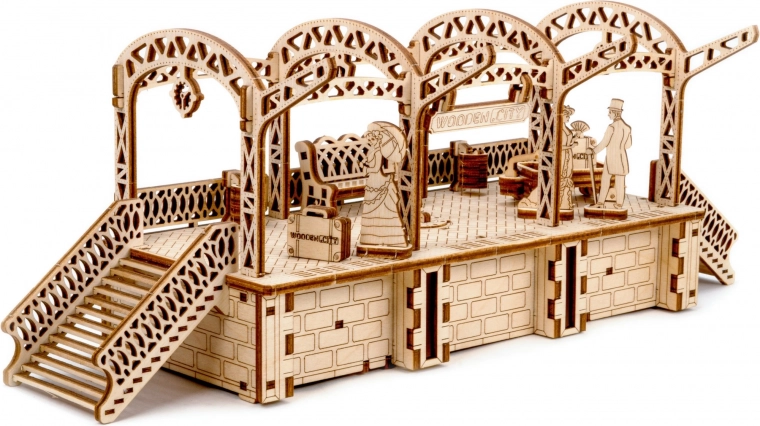 Drvene 3D puzzle željeznička stanica WOODEN CITY, 175 dijelova