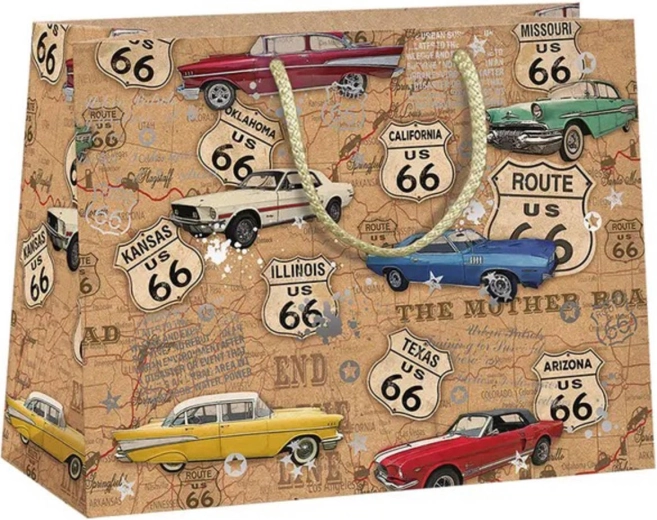 Argus poklon vrećica Route 66 automobili natur eco friendly - 1 komad