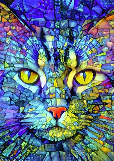 Enjoy puzzle Fiona, mačka od vitraja, 1000 dijelova