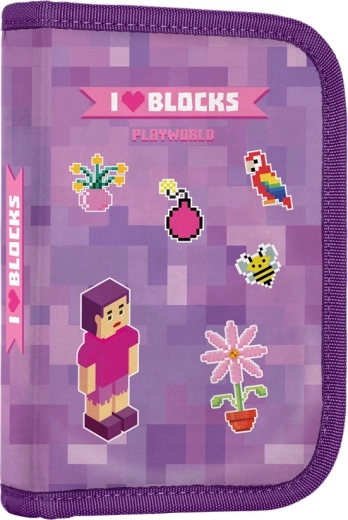 Školska pernica s 2 preklopa Playworld Girl, prazna