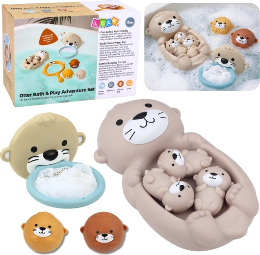 Set za kupanje s vidrama – obiteljski set s košarom i lopticama, 7 dijelova