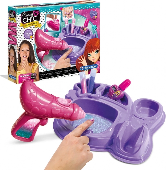 Clementoni crazy chic blistavi nokti – kreativni set za ukrašavanje noktiju za djecu