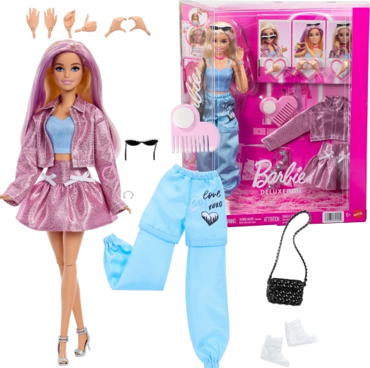 Barbie Deluxe Style luksuzni modni set s lutkom, odjećom i dodacima