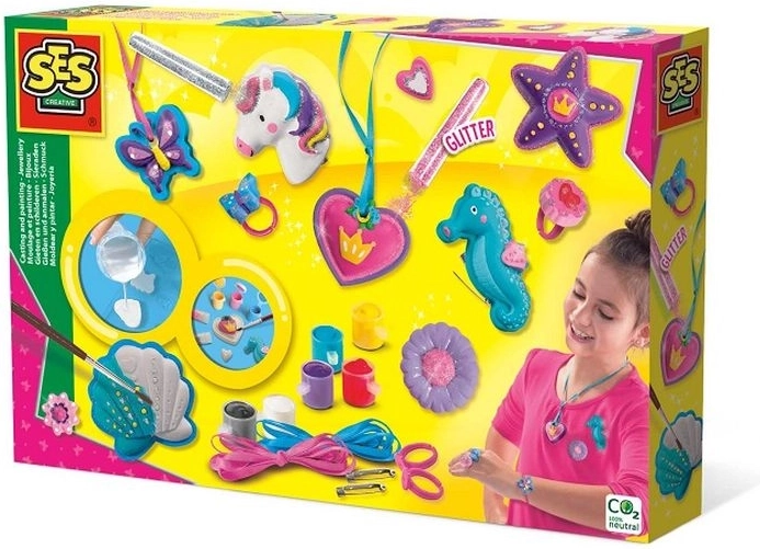 SES Creative kreativni set za lijevanje gipsa i bojanje – nakit