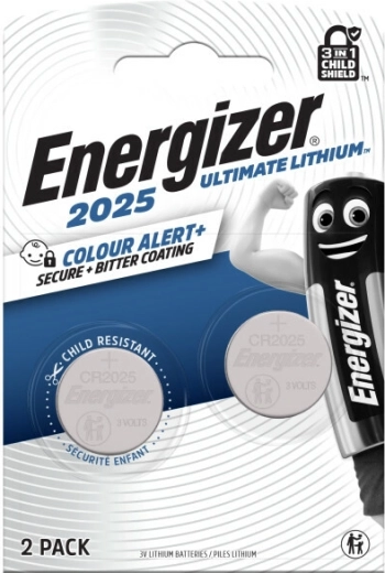 Litijeve tipke baterije CR2025 2 kom s tehnologijom Color Alert ENERGIZER Ultimate