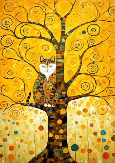 Enjoy Puzzle Mačka Gustava Klimta na stablu života 1000 dijelova