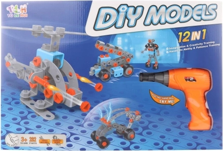 Vijčana konstrukcijska slagalica s bušilicom – 282 dijela