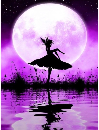 Dijamantno slikanje Baletna plesačica kod ribnjaka 30 × 40 cm