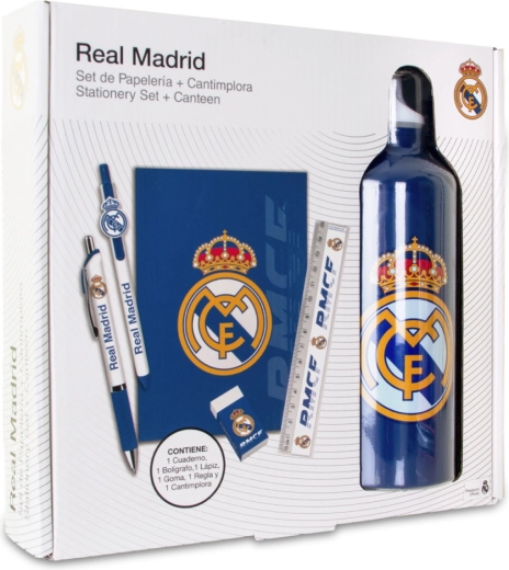 Poklon set REAL MADRID – boca 650 ml, bilježnica i kemijska olovka