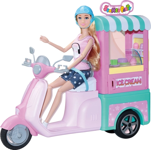 Lutka slastičarka za sladoled 30 cm sa skuterom
