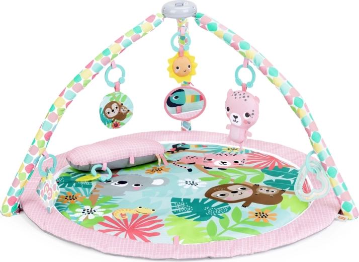 Bright Starts Pop ’N Wiggle Rosy Rainforest play mat for motor and sensory development