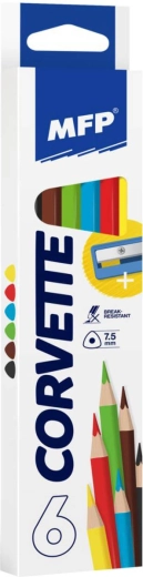 MFP Triangular Pencils 6 pcs with Sharpener