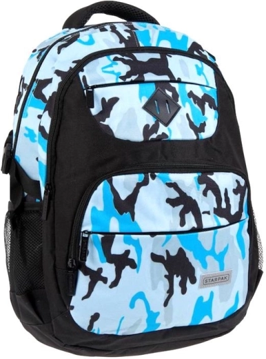 Blue camouflage school backpack