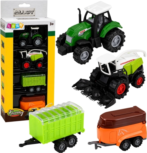 Set poljoprivrednih vozila 1:68 (4 kom) – traktor, sjeckalica i prikolice