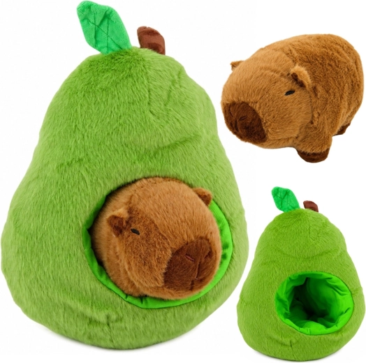 Zeleni plišani avokado s kapibarom 2 u 1 25 cm