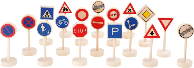 Small Foot Wooden Traffic Signs for Kids, Large 18 pcs