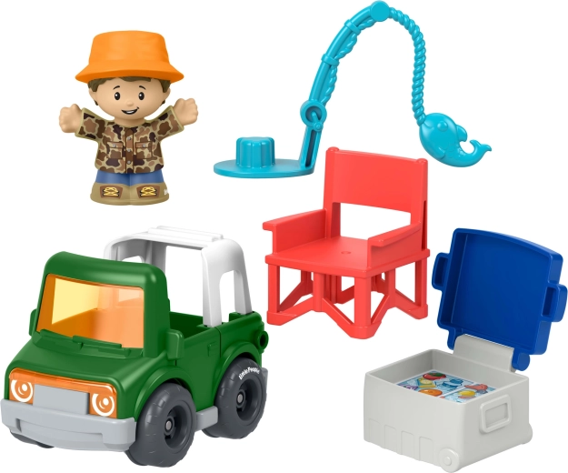 Fisher-Price Little People set s autićem, figurom i dodacima – ribolovna avantura - 1 kom