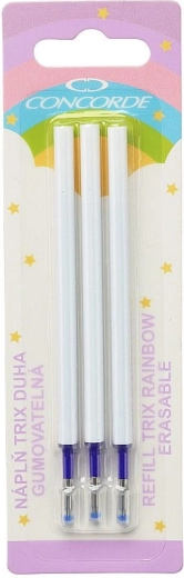 Gumirana (brisiva) uložna patrona za gel olovku CONCORDE Trix Duha, plava, 3 kom