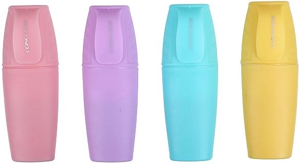 Set of mini pastel highlighters CONCORDE, 4 pcs