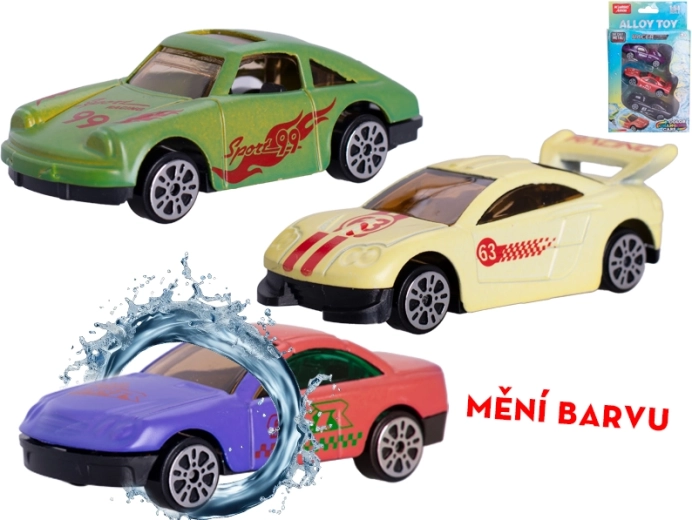 Set metalnih autića 7 cm koji mijenjaju boju – slobodan hod, 3 kom