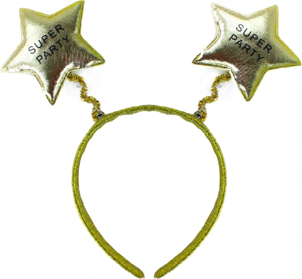 Karnevalska traka za kosu Super Party u zlatnoj boji