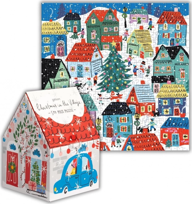 Četverokutne puzzle Božić u selu 500 dijelova