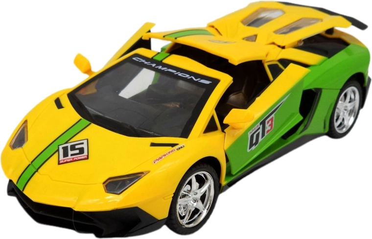 Daljinski upravljani sportski automobil s LED svjetlima, žuti