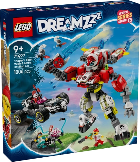 LEGO DREAMZzz 71497 Cooper’s Tiger Robot and Z-Blob’s Hot Rod